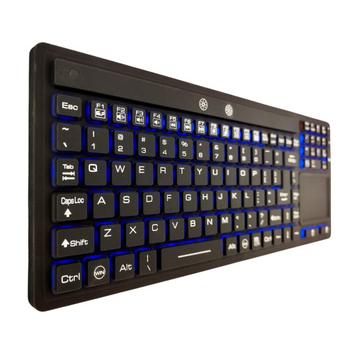 Klawiatura przemysłowa silikonowa, podświetlana. Model SK102TP-BL-B, USB, IP68, czarny 2