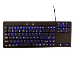 Klawiatura przemysłowa silikonowa, podświetlana. Model SK102TP-BL-B, USB, IP68, czarny