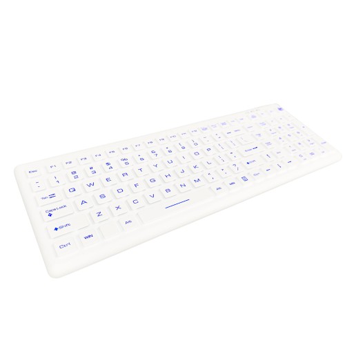 Klawiatura medyczna, silikonowa, podświetlana, IP68 SKM-107-M-W - od boku