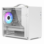 Obudowa komputerowa Micro ATX, Case Przenośna Wentylatory RGB Szkło, USB-C. Biała. Model PV100-CASE 