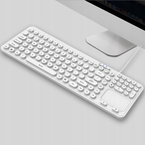 Klawiatura przemysłowa silikonowa, podświetlana. Model SK204-TP-BL-W, USB, IP68, biała 1