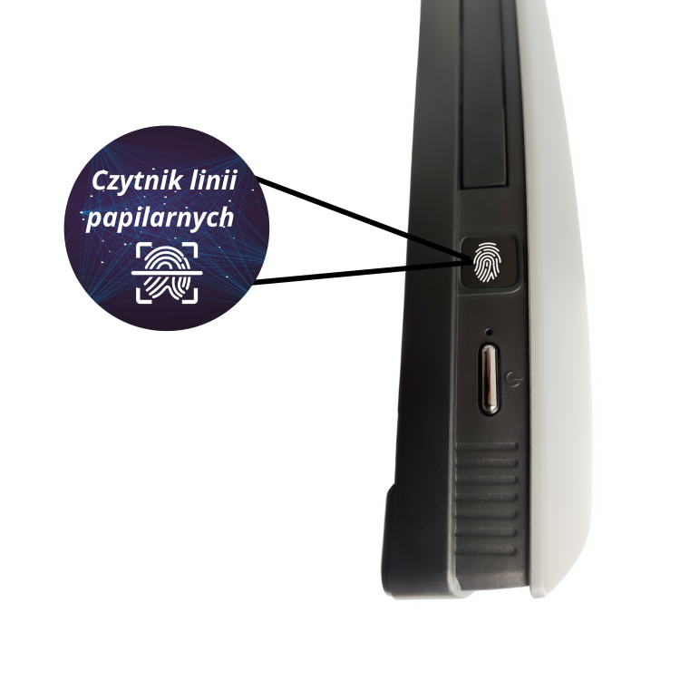 Czytnik linii papilarnym w komputerze AIO