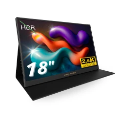 Monitor przenośny 18" 2.5K, 200Hz, Gamingowy, Pro-View, USB-C, 100% sRGB, IPS, HDR. Model PM1800-2.5K