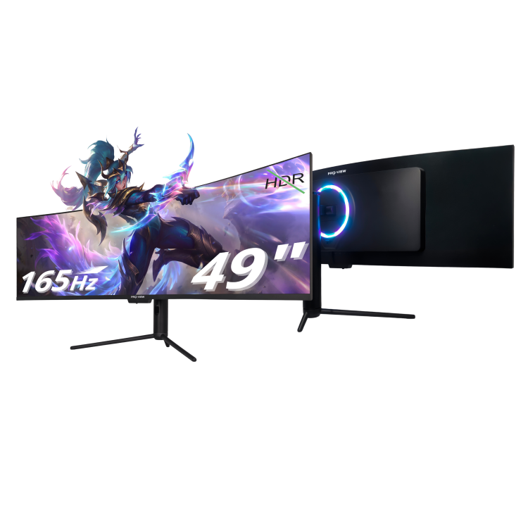 Monitor zakrzywiony 49" 5120x1440, 5K, 165Hz, 1ms Gamingowy, VA, RGB. Model PV49-C1